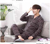 New 2017 Autumn Men Pajama Sets Breathable Cotton Long-Sleeve Male Pyjamas Sleepwear Plus Size L-3XL Pajamas Soft Homewear