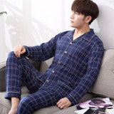 New 2017 Autumn Men Pajama Sets Breathable Cotton Long-Sleeve Male Pyjamas Sleepwear Plus Size L-3XL Pajamas Soft Homewear