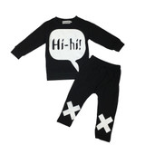 New 2017 autumn infant clothes baby boy clothing sets cotton black printed long sleeve 2pcs suit baby girl clothes