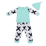 New 2017 autumn baby boy clothing sets cotton long sleeve splicing 3pcs suit baby girl clothes newborn toddler infant outfits