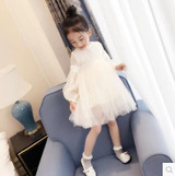 2017New Summer Costume Girls Princess Dress Children's Evening Clothing Kids Chiffon Lace Dresses Baby Girl Party Pearl Dress