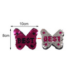 2017NEW Butterfly Reversible Sequined Sew On Patches for clothes DIY Coat Sweater Embroidered Paillette Patch Applique