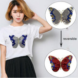 2017NEW Butterfly Reversible Sequined Sew On Patches for clothes DIY Coat Sweater Embroidered Paillette Patch Applique