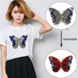 2017NEW Butterfly Reversible Sequined Sew On Patches for clothes DIY Coat Sweater Embroidered Paillette Patch Applique
