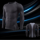 2017Mens Fitness Long Sleeves Rashguard T Shirt Men Bodybuilding Skin Tight Thermal Compression Shirts MMA Crossfit Workout Top