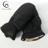 2017Men sheepskin gloves genuine leather glove for men winter Outdoor warm fur thickening thermal gloves