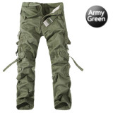 2017Hemiks New Fashion Mens Casual Military Army Style CARGO CAMO Combat Work Pants 100%Cotton Multi-Pocket Men's Cargo Trousers