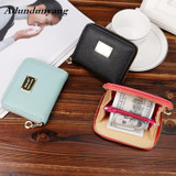2017Fashion Women wallet small three fold PU leather coin wallet women purse brand designed female coin purse wallet