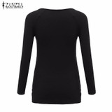 2017 ZANZEA Autumn Blusas Women Sexy Tops V Neck Long Sleeve Stretchy Shirt Solid Fold Casual Slim Pleated Blouse Plus Size