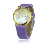 Lovesky Fashion 2016 Womens Watches Retro World Map Design Leather Alloy Band Analog Quartz Wrist Watch Freeshipping & Wholesale