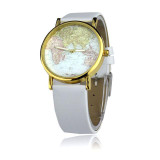 Lovesky Fashion 2016 Womens Watches Retro World Map Design Leather Alloy Band Analog Quartz Wrist Watch Freeshipping & Wholesale
