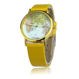 Lovesky Fashion 2016 Womens Watches Retro World Map Design Leather Alloy Band Analog Quartz Wrist Watch Freeshipping & Wholesale