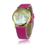 Lovesky Fashion 2016 Womens Watches Retro World Map Design Leather Alloy Band Analog Quartz Wrist Watch Freeshipping & Wholesale