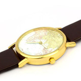 Lovesky Fashion 2016 Womens Watches Retro World Map Design Leather Alloy Band Analog Quartz Wrist Watch Freeshipping & Wholesale