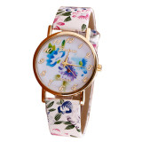 Lovesky Fashion 2016 New Women's Watch Flower Patterns Leather Watches Lady Girl Dress Relogio Analog Quartz Vogue Wrist Watches