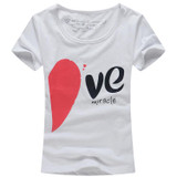 Lovers T Shirt For Couples And Lovers Clothes Lovers tshirt Summer Shirt Men &amp; Women Heart Love T-shirts Shape Shirt Clothes