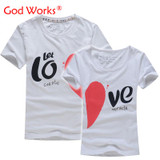 Lovers T Shirt For Couples And Lovers Clothes Lovers tshirt Summer Shirt Men &amp; Women Heart Love T-shirts Shape Shirt Clothes