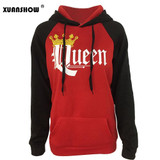 Lovers Couples Hoodies 2018 Fashion Sweatshirt King Queen Letters Crown Women Man Clothes Long Sleeve Hoody Casual Pullovers