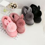 Lovely Style Cartoon Rabbit Cotton Winter Slippers Female Cute Rabbit Floor Home Slippers Fur Warm Plush Women Home Shoes Brand