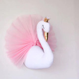 Lovely Prince Plush Swan On The Wall Stuffed Plush Animals Hanging Dolls Kawaii Lace Plush Baby Girls Home Decor Plush Dolls Toy