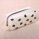 Large Vintage Cosmetic Cartoon Makeup Pouch Cosmetic Bags Pencil Case Zipper Silicone Pen Bag