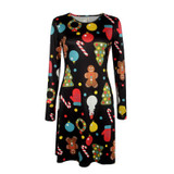 Large Sizes 2018 New Autumn Women Casual Long Sleeve Cute Christmas Tree Snowman Dresses Loose Plus Size Dress Vestidos 4XL 5XL