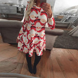 Large Sizes 2018 New Autumn Women Casual Long Sleeve Cute Christmas Tree Snowman Dresses Loose Plus Size Dress Vestidos 4XL 5XL