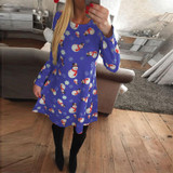 Large Sizes 2018 New Autumn Women Casual Long Sleeve Cute Christmas Tree Snowman Dresses Loose Plus Size Dress Vestidos 4XL 5XL