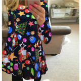 Large Sizes 2018 New Autumn Women Casual Long Sleeve Cute Christmas Tree Snowman Dresses Loose Plus Size Dress Vestidos 4XL 5XL