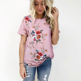 Large Size New Brand Summer T Shirt Women Fashion Casual Vintage Floral Print Tshirt Plus Size Elegant Office Tees Top Female
