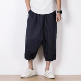 Large Size M-5XL Male Loose Linen Casual Pant High Quality Fashion Men Short Harem Pant Summer Trousers