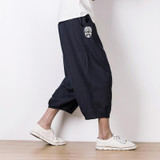 Large Size M-5XL Male Loose Linen Casual Pant High Quality Fashion Men Short Harem Pant Summer Trousers