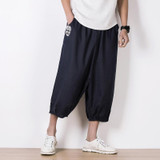 Large Size M-5XL Male Loose Linen Casual Pant High Quality Fashion Men Short Harem Pant Summer Trousers