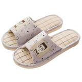 Large Size Four Seasons Natural Linen Slippers Men Casual Shoes Summer Couple Home Slippers Moisture Breathable Indoor Shoes