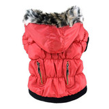Large Puppy Dog Winter Warm Coat Zipper Fold Winter Hoodie Dog Costume Pet Cat Clothes Apparel 5 Colors XS-XXL Dog Winter Cloth