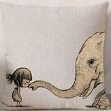 Large Marine and Terrestrial Animal Creative Throw Pillowcase Cotton Linen Chair Seat Waist Square Pattern Cushion Cover Pillows