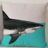 Large Marine and Terrestrial Animal Creative Throw Pillowcase Cotton Linen Chair Seat Waist Square Pattern Cushion Cover Pillows