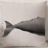 Large Marine and Terrestrial Animal Creative Throw Pillowcase Cotton Linen Chair Seat Waist Square Pattern Cushion Cover Pillows