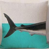 Large Marine and Terrestrial Animal Creative Throw Pillowcase Cotton Linen Chair Seat Waist Square Pattern Cushion Cover Pillows