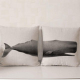 Large Marine and Terrestrial Animal Creative Throw Pillowcase Cotton Linen Chair Seat Waist Square Pattern Cushion Cover Pillows