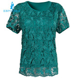 Lace female summer big yards short sleeve t-shirt style fashion plus fertilizer tops elastic cotton t-shirt female
