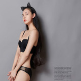 Lace Cute Costume Party Headband Sexy Black Lace Bunny Cat Ear Hairband Hairclip
