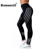 Romanstii Legging Women Fashion Sexy Lady Fitness Striped Slim Footless Push Up Pants Female Trousers Workout Leggings Clothing