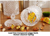 Roman Nordic storage crystal glass jar of sugar pot jewelry decoration furnishing articles wedding desktop candy storage decor