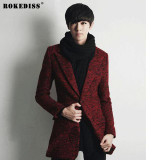 ROKEDISS Fashion Men Long Jacket Autumn Winter Korean Men Slim Cotton Casual Windbreaker Men's Long Coat Jacket Z101