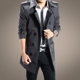 ROKEDISS 2017 New Winter Double breasted wool coat men long sections thick woolen coats Mens Casual Fashion Jacket Z128