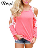 Rogi Women Cotton Tops and Blouses 2018 Vetement Femme Fashion Lace Crochet Shirts Sexy Cold Shoulder Blouse Blusa Feminina 2XL