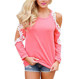 Rogi Women Cotton Tops and Blouses 2018 Vetement Femme Fashion Lace Crochet Shirts Sexy Cold Shoulder Blouse Blusa Feminina 2XL