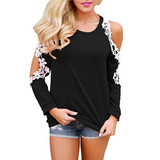 Rogi Women Cotton Tops and Blouses 2018 Vetement Femme Fashion Lace Crochet Shirts Sexy Cold Shoulder Blouse Blusa Feminina 2XL