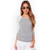 Rogi Women Blouses 2018 Spring Autumn Patchwork Lace Blouse Long Sleeve Sexy Backless Shirt Women Tunic Tops Blusas Femininas